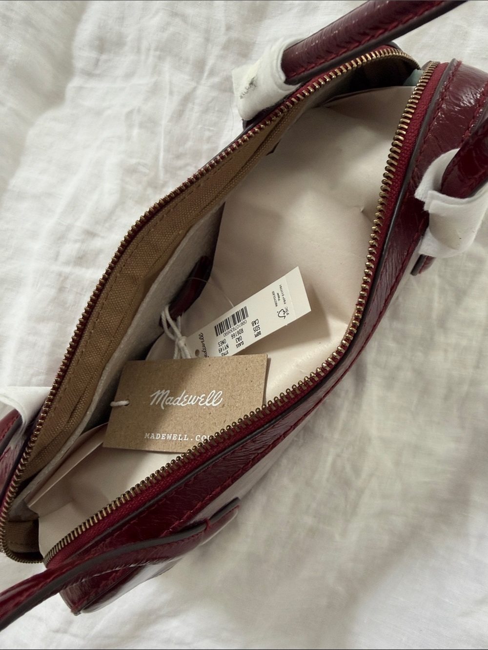 Madewell Burgundy Patent Leather Shoulder Bag - Picture 4 of 7
